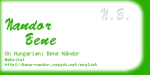 nandor bene business card