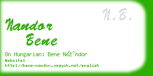 nandor bene business card